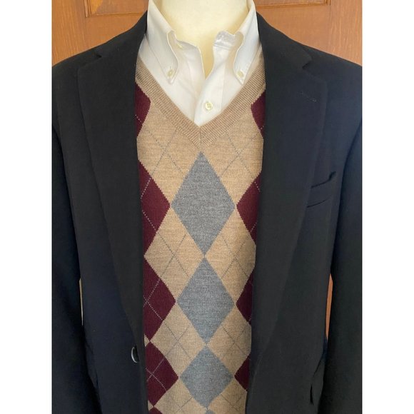 Jos. A. Bank 100% Wool Sport Coat Men 43LG‎ Charcoal Two-Button Blazer Jacket